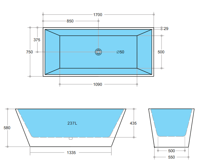 QUBIST | FREESTANDING BATHTUB 1700