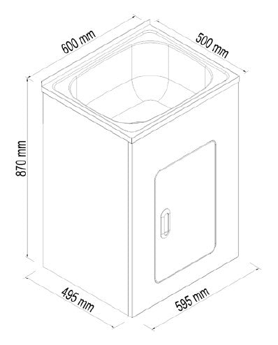 TULSA | LAUNDRY TROUGHS WITH METAL CABINET | 45L