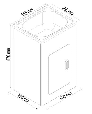 TULSA | LAUNDRY TROUGHS WITH METAL CABINET | 35L