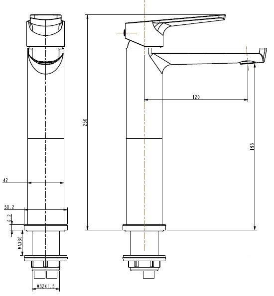 ROME | TALL BASIN MIXER | CHROME