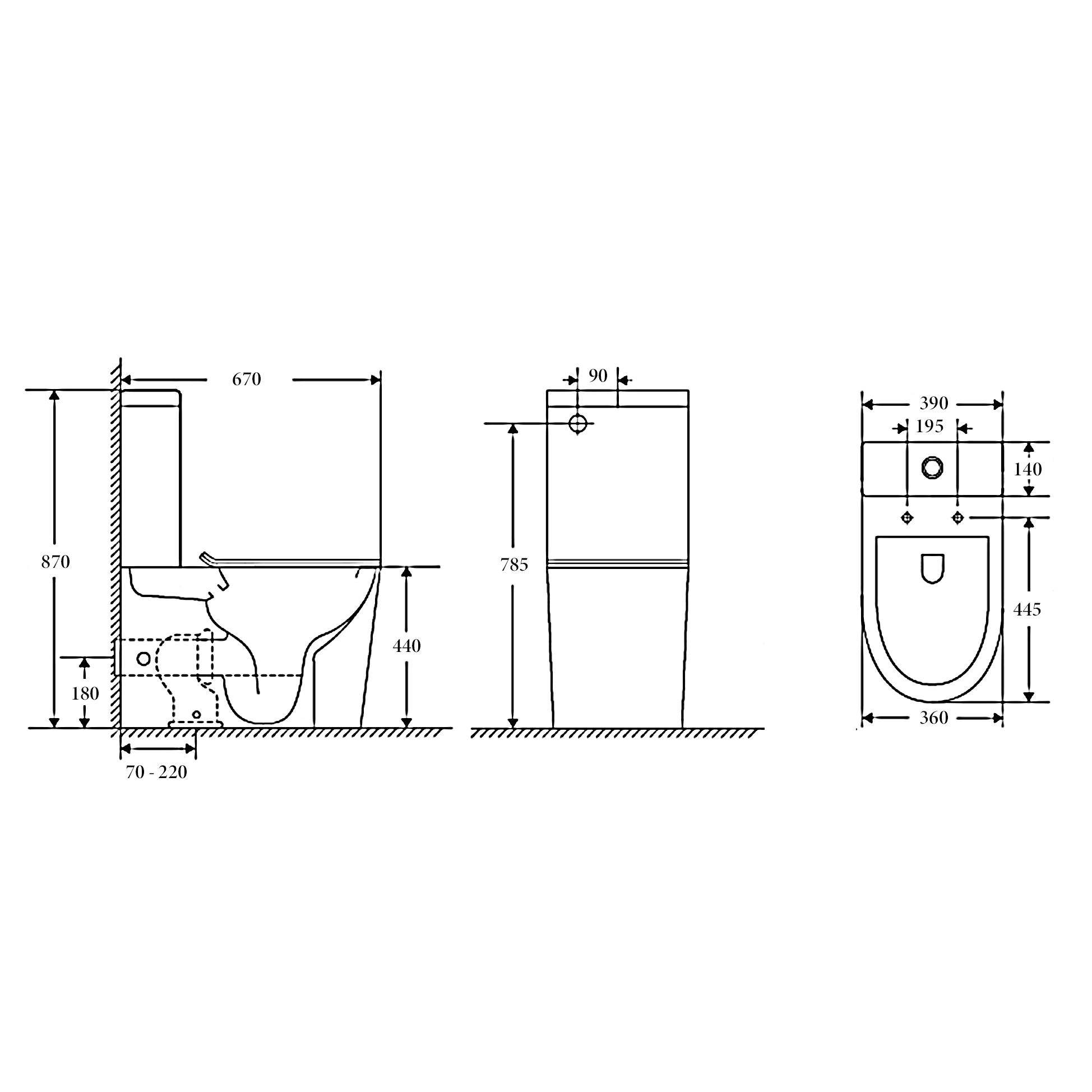 ATLANTA RIMLESS BACK TO WALL TOILET SUITE