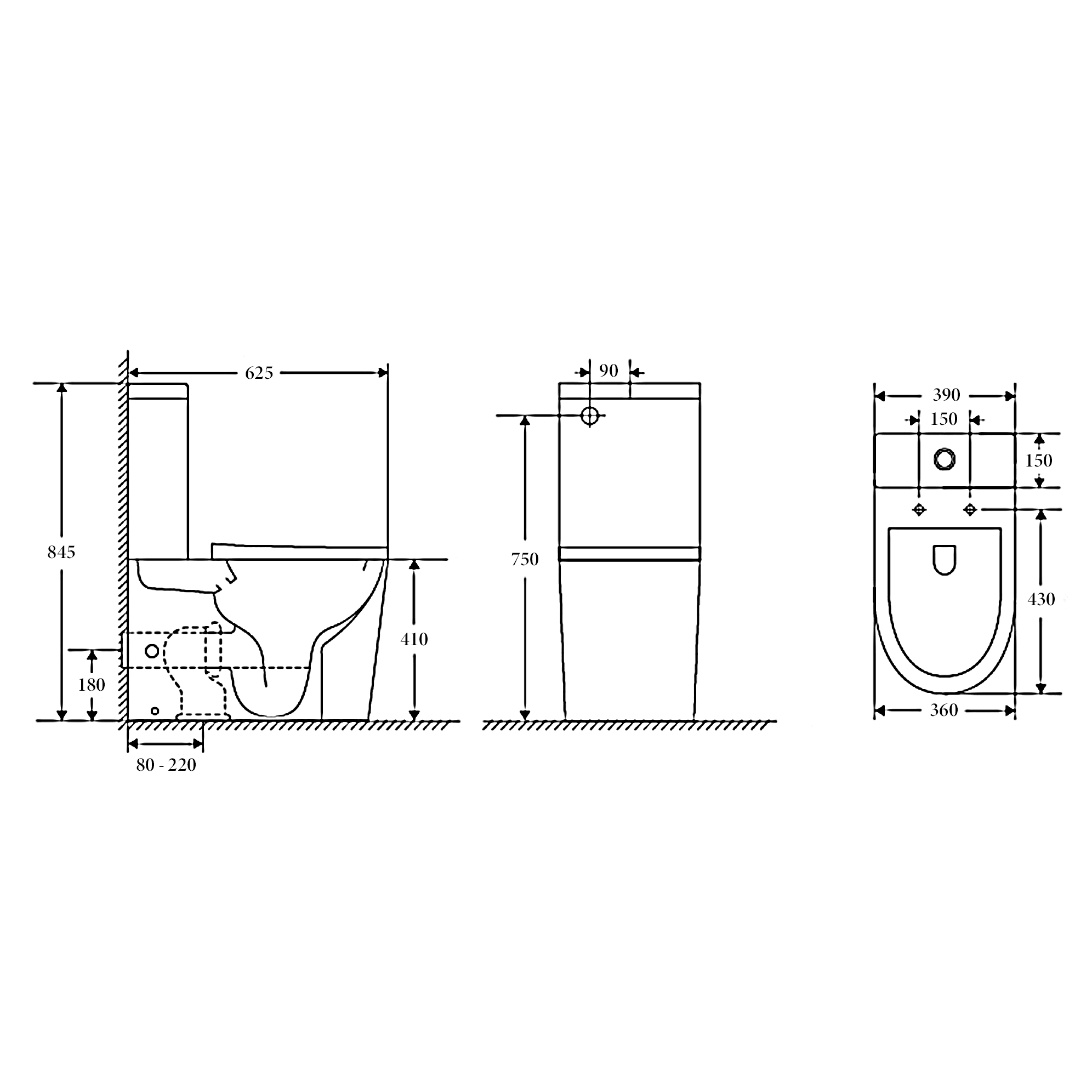 OSLO RIMLESS BACK TO WALL TOILET SUITE