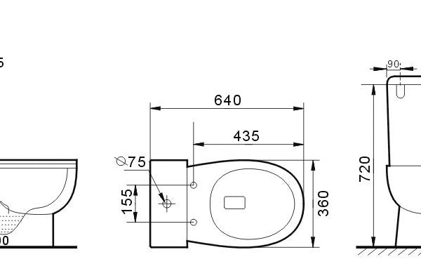 YORK | RIMLESS | CLOSE COUPLE TOILET SUITE