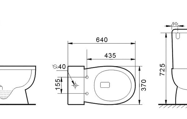 YORK | CLOSE COUPLE TOILET SUITE ( UNIVERSAL INLET)