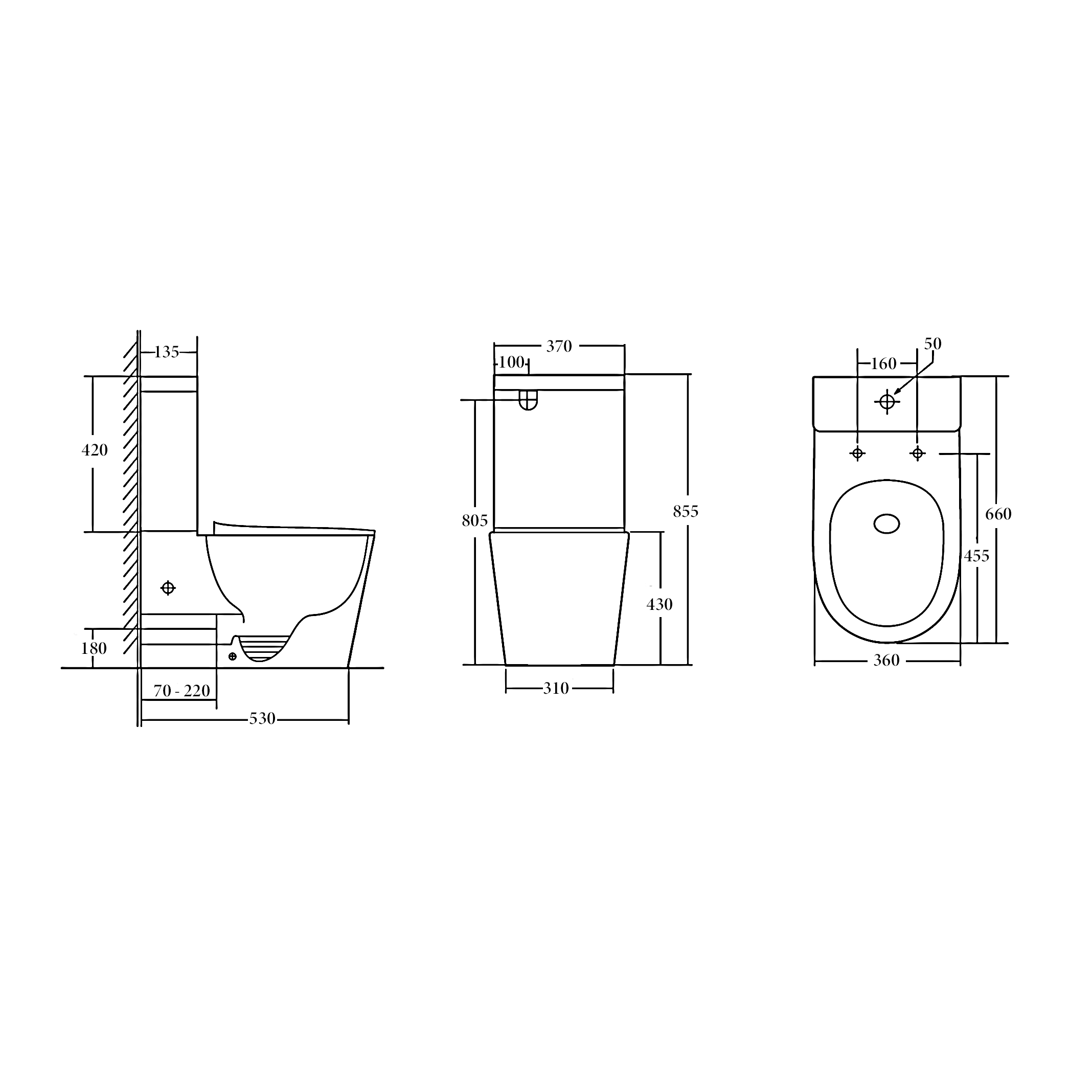 VERA TORNADO RIMLESS TOILET SUITE | MATT BLACK