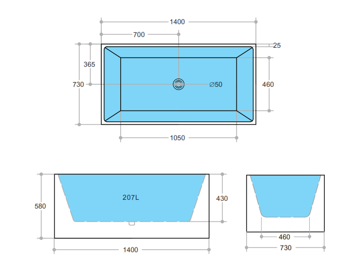 THEO | MULTIFIT BATHTUB 1400