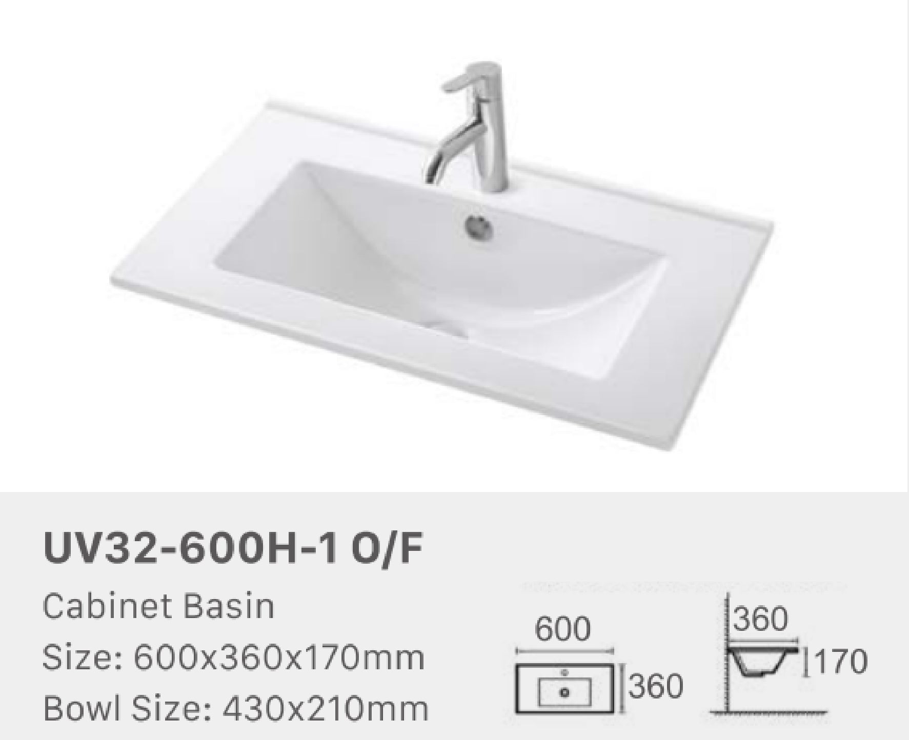 CERAMIC TOP | GLOSS WHITE | 600-O/F