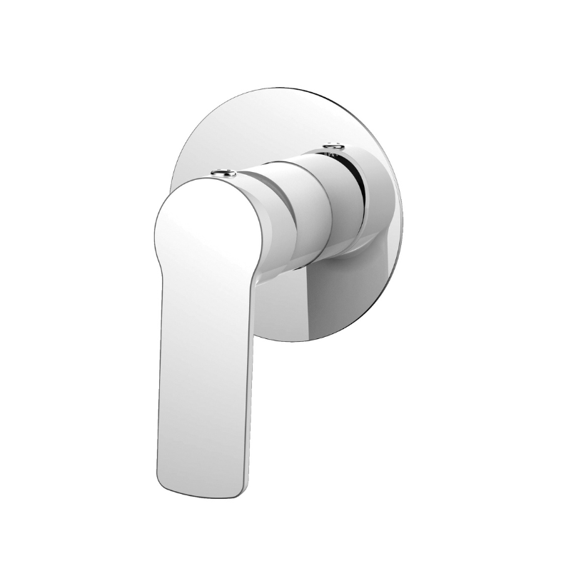 LONDON | FLAT PLATE - SHOWER MIXER | CHROME & WHITE