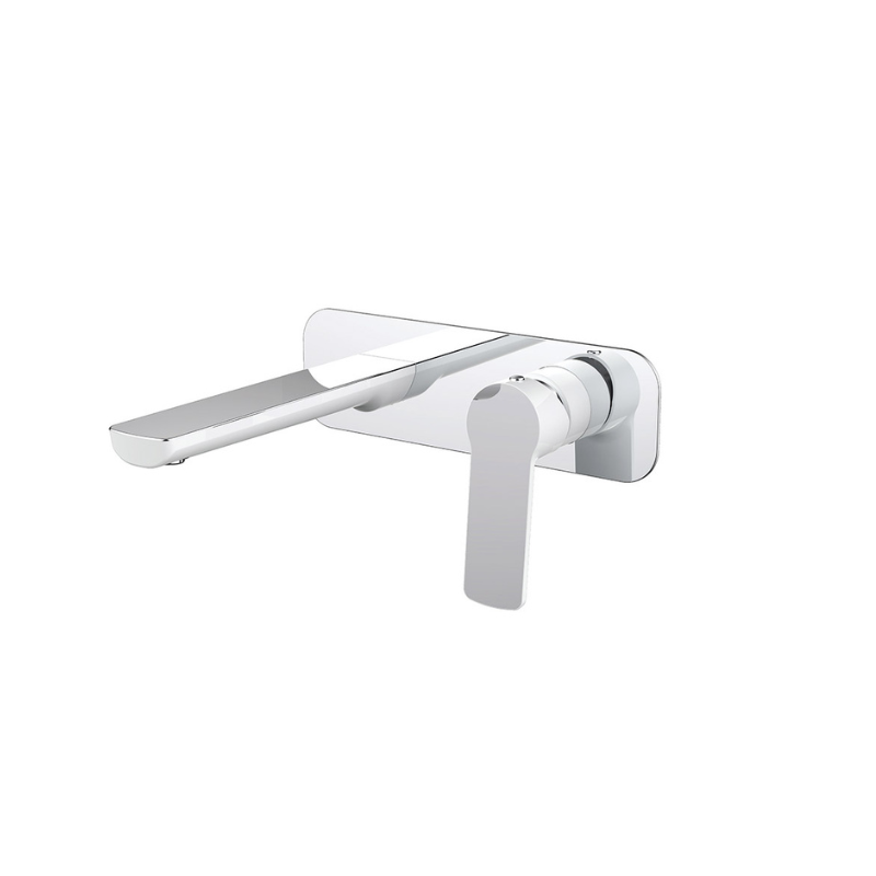 LONDON | WALL MIXER WITH SPOUT | CHROME & WHITE