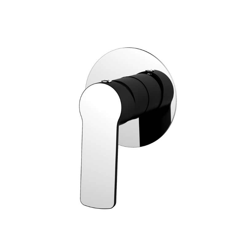 VIENNA | FLAT PLATE - SHOWER MIXER | CHROME & BLACK