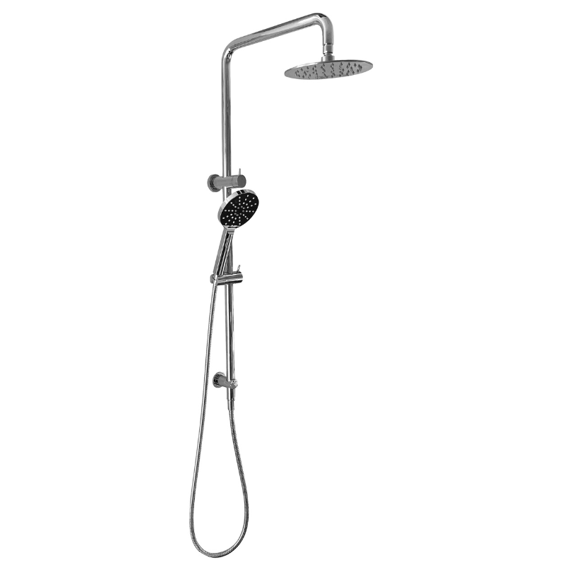 MILAN | ROUND TWIN SHOWER ON RAIL | CHROME