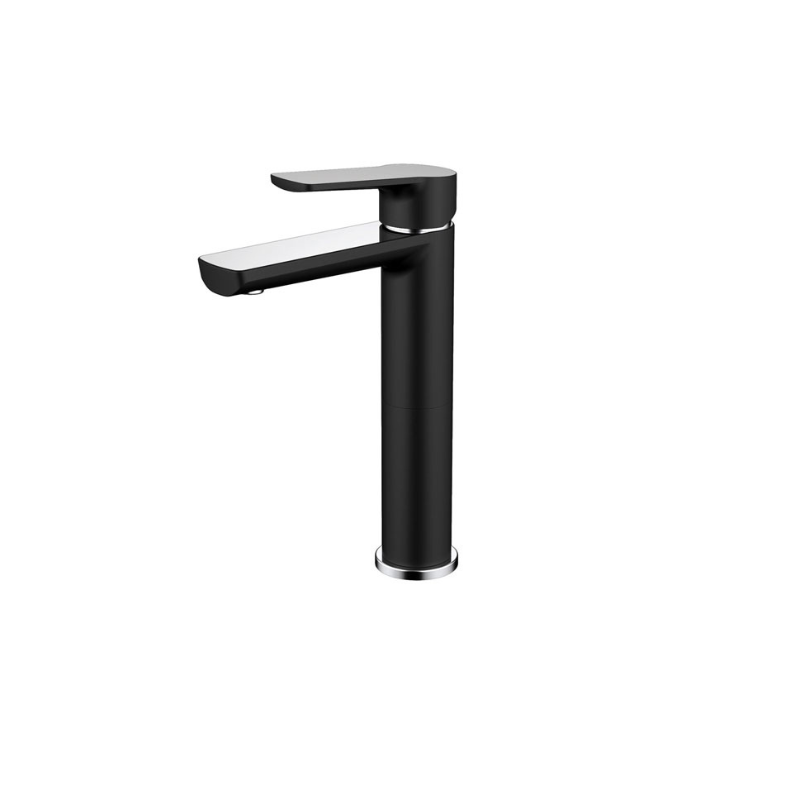 VIENNA | TALL BASIN MIXER | CHROME & BLACK