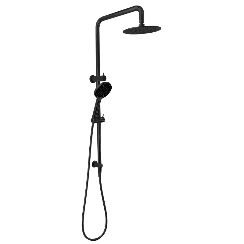 MILAN | ROUND TWIN SHOWER ON RAIL | MATTE BLACK