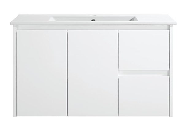 WILLOW | 900MM WALL HUNG VANITY WITH CERAMIC TOP