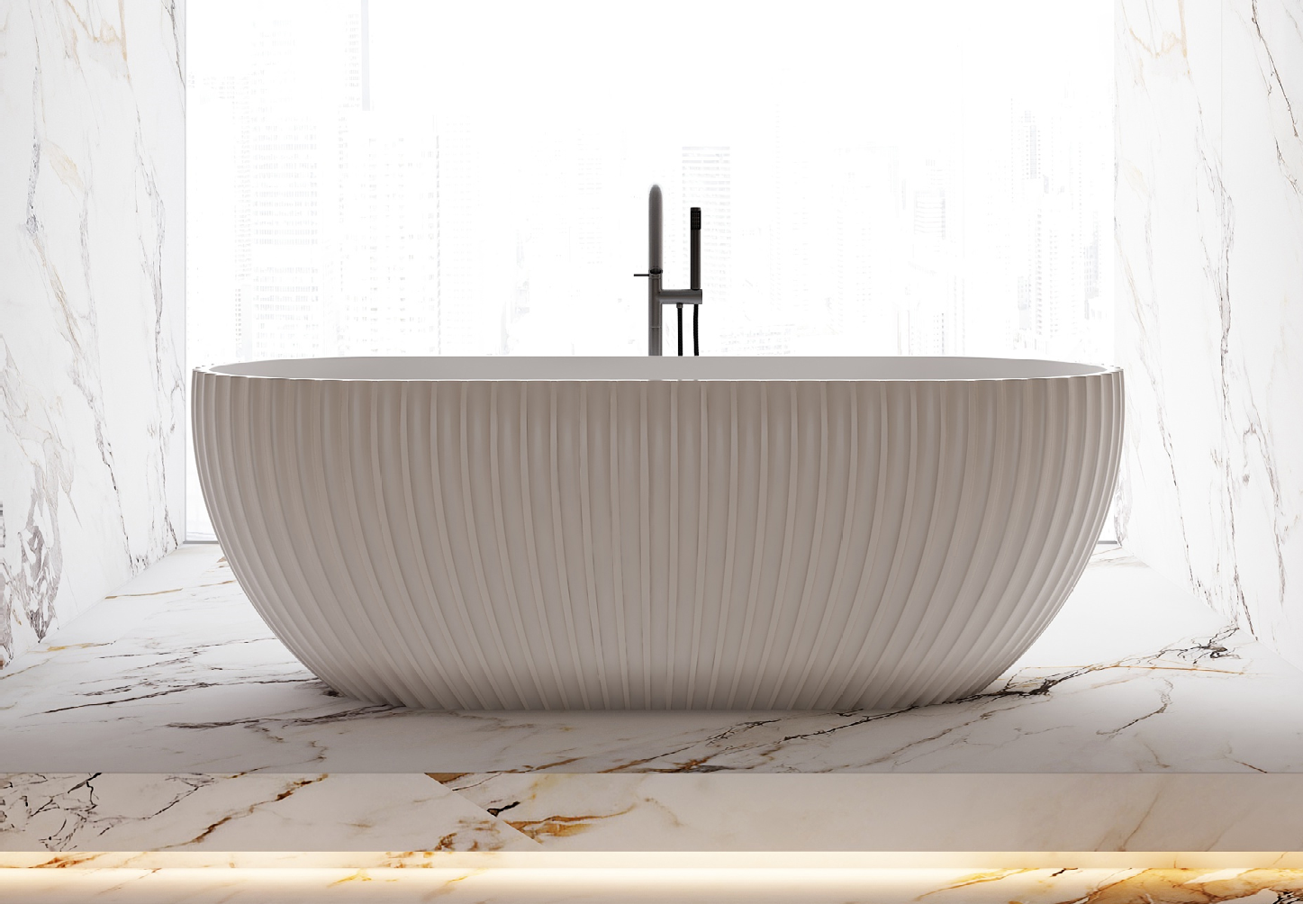 HENLEY | SHELL FLUTED OVAL FREESTANDING BATHTUB