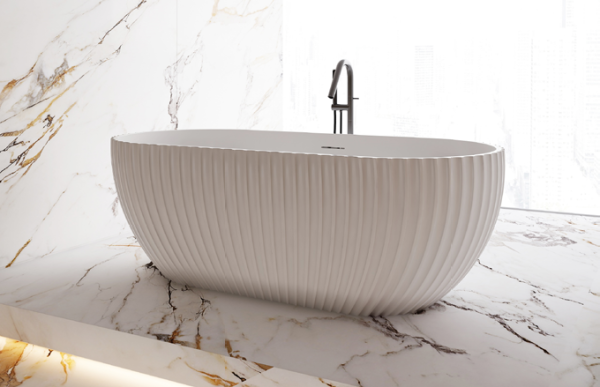 HENLEY | SHELL FLUTED OVAL FREESTANDING BATHTUB