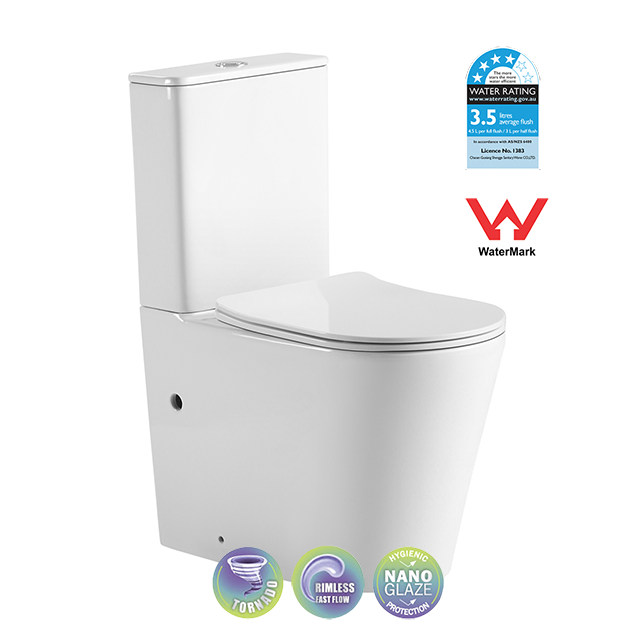 VERA TORNADO RIMLESS TOILET SUITE | GLOSS WHITE
