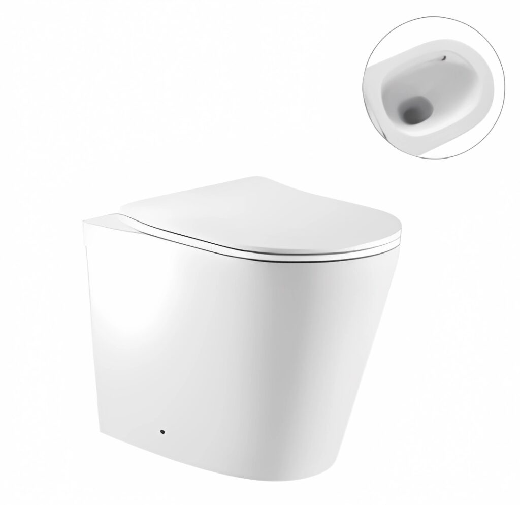 ZERO EXTRA HIGH FLOOR PAN | R&T CISTERN | ROUND SATIN CHROME | IN-WALL TOILET SUITE