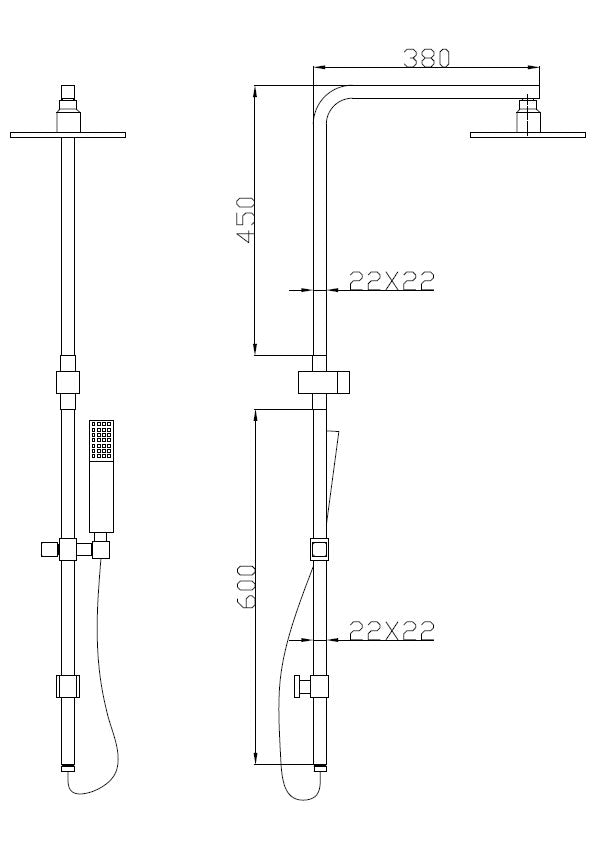 SQUARE SHOWER SET | CHROME