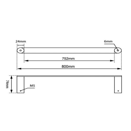 RUSHY | SINGLE TOWEL RAIL 800MM