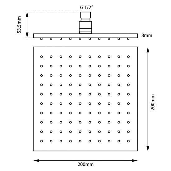 SQUARE | SHOWER HEAD 200MM