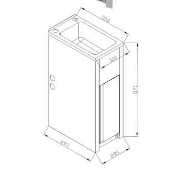 VASCA | LAUNDRY METAL FINGERPULL CABINET | 20L