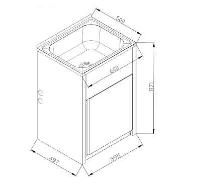 VASCA | LAUNDRY METAL FINGERPULL CABINET | 45L