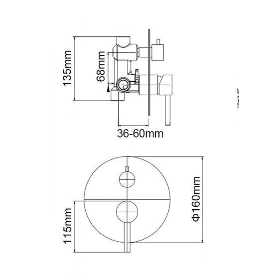 LUCID | SHOWER MIXER WITH DIVERTER