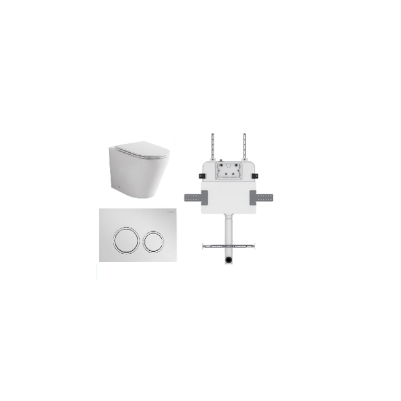 JAVA FLOOR PAN | R&T CISTERN | ROUND CHROME | IN-WALL TOILET SUITE