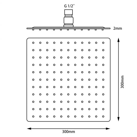 SUPER-SLIM | SQUARE SHOWER HEAD | 300MM