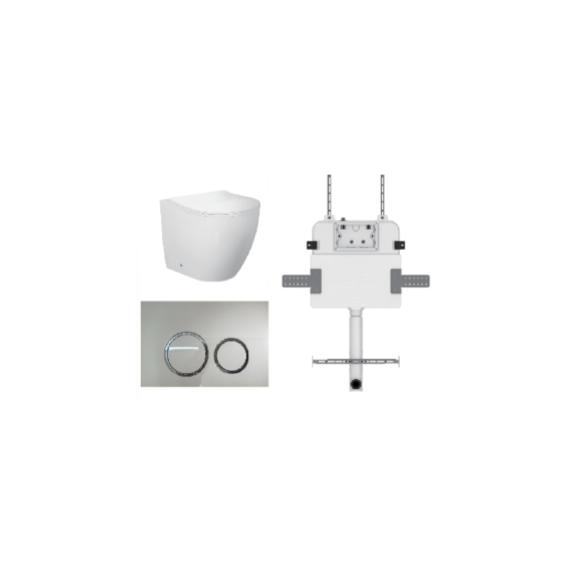VENUS FLOOR PAN | R&T CISTERN | ROUND GLOSS WHITE | IN-WALL TOILET SUITE