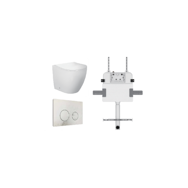 VENUS FLOOR PAN | R&T CISTERN | ROUND PORCELAIN | CALACATTA | IN-WALL TOILET SUITE