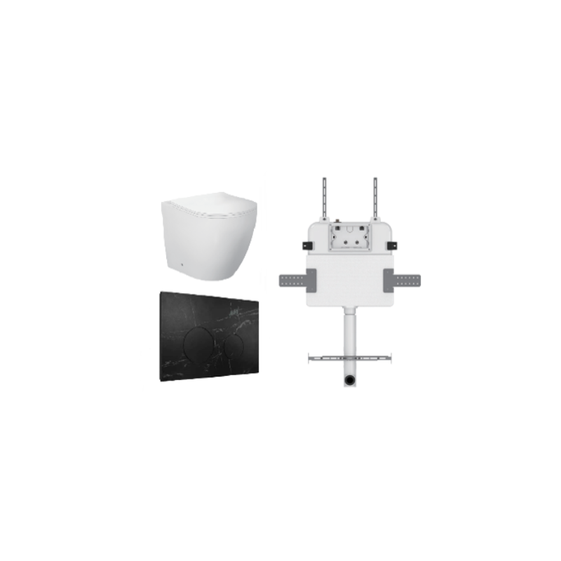VENUS FLOOR PAN | R&T CISTERN | ROUND PORCELAIN | MARQUINA | IN-WALL TOILET SUITE