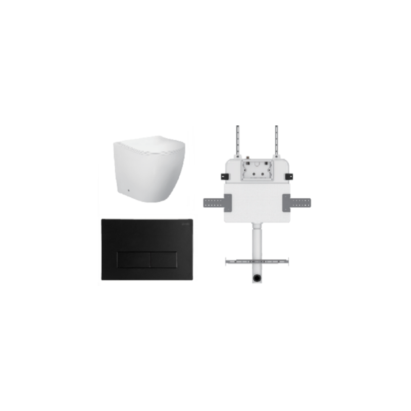 VENUS FLOOR PAN | R&T CISTERN | SQUARE MATT BLACK | IN-WALL TOILET SUITE