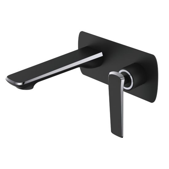 ESPERIA | WALL MIXER WITH SPOUT | MATT BLACK & CHROME