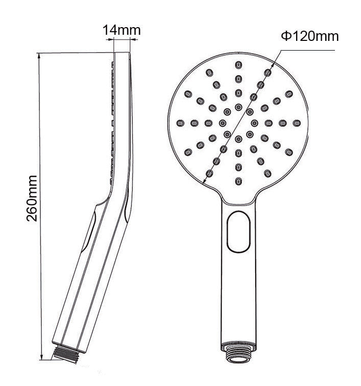 Modern round shower set installed in Berwick bathroom. Rain shower head and hand shower set