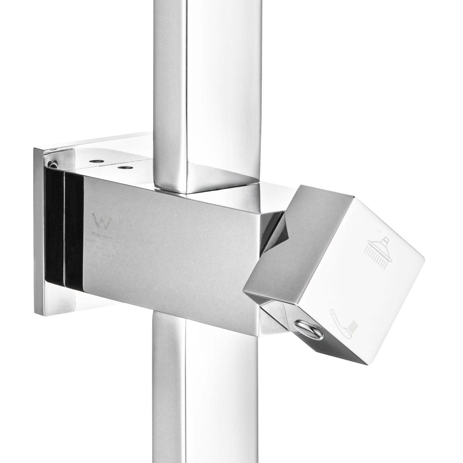 SQUARE SHOWER SET TOP WATER INLET | MATT BLACK