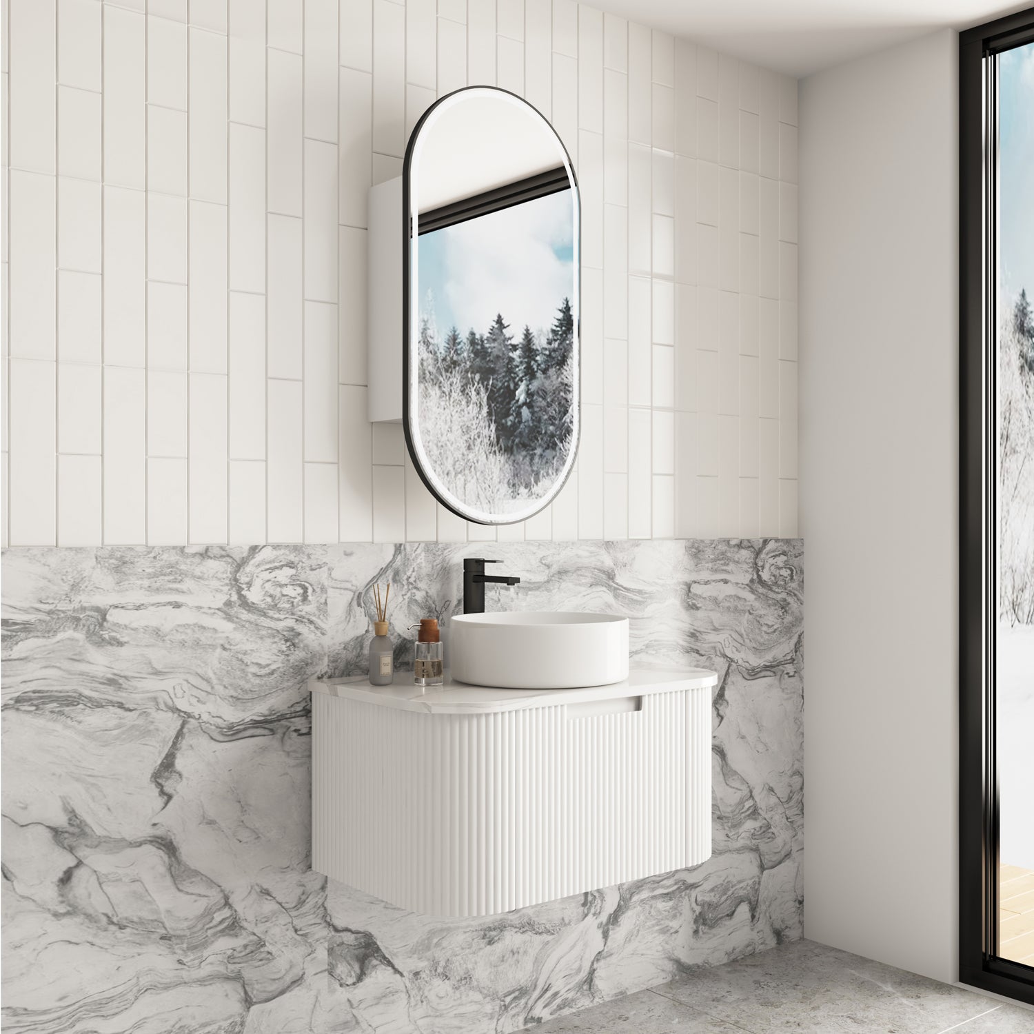 SAVIO | 750MM WALL HUNG VANITY WITH STONE TOP