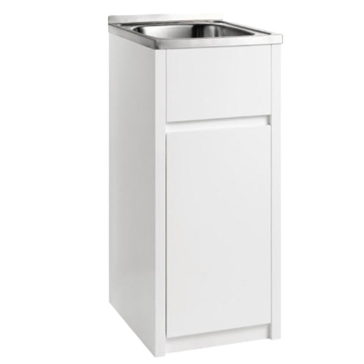 LAUNDRY TROUGH WITH PVC CABINET | 30L GLOSS WHITE