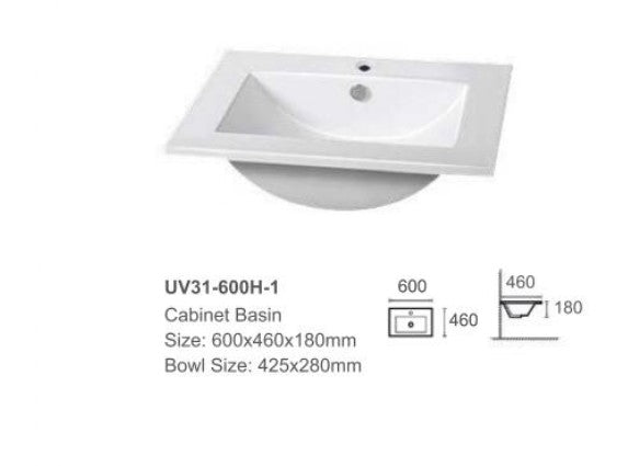 LUNA 600MM WALL HUNG VANITY | CERAMIC TOP