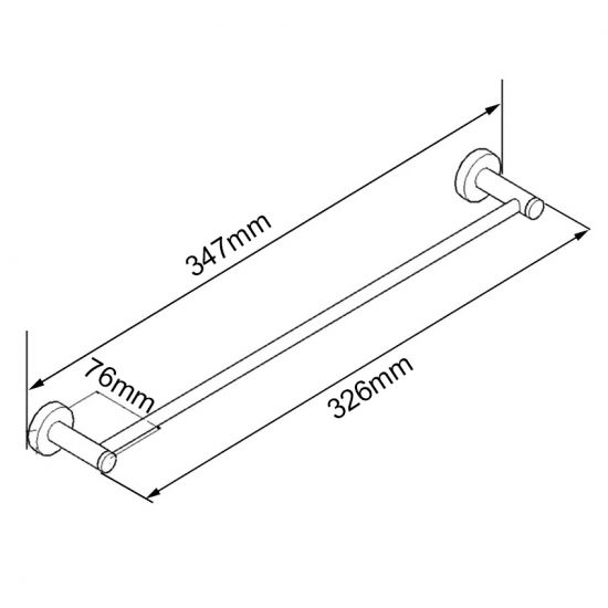 Lucid single towel rail 300mm: Sleek, durable design for modern bathrooms