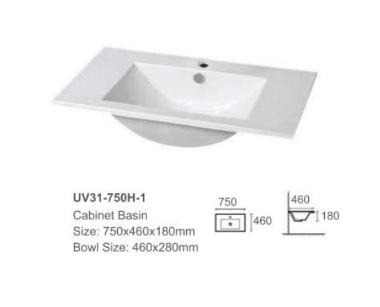CORE 750MM FREE STANDING VANITY | CERAMIC TOP
