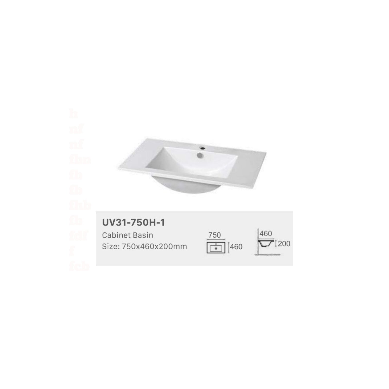 LUNA | 750MM WALL HUNG VANITY WITH CERAMIC TOP