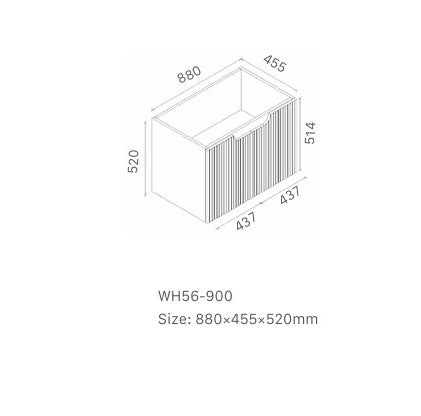 DUPLEX 900MM WALL HUNG VANITY | STONE TOP