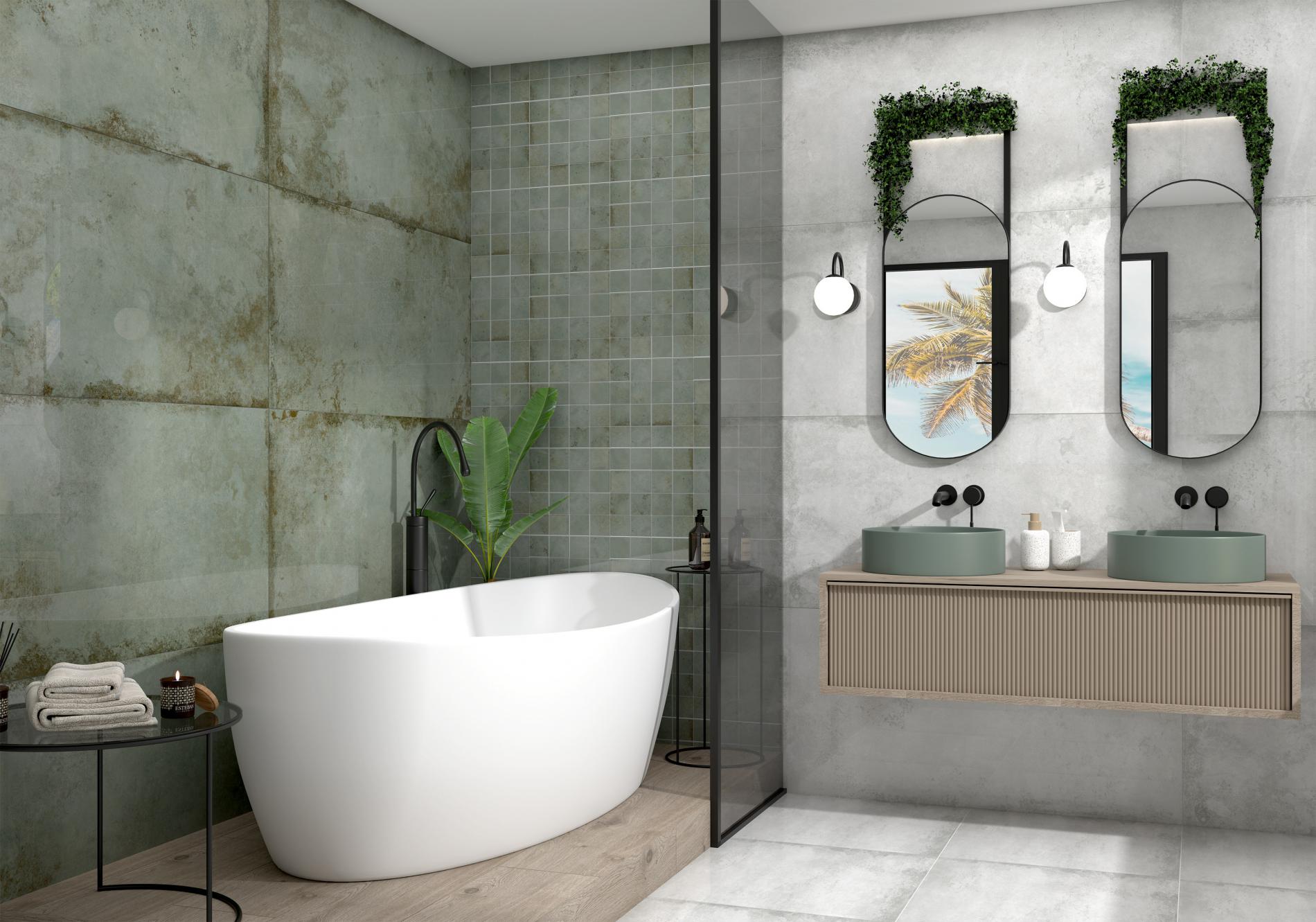 Alloy Mint Matt tiles bathroom Berwick