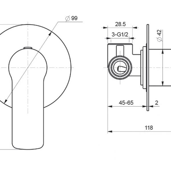 Rome Flat Plate Shower Mixer Chrome - Modern, stylish addition to contemporary bathrooms