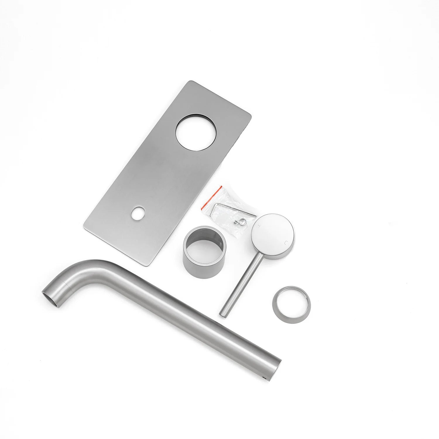 LUCID PIN WALL MIXER WITH SPOUT - BRUSHED NICKEL