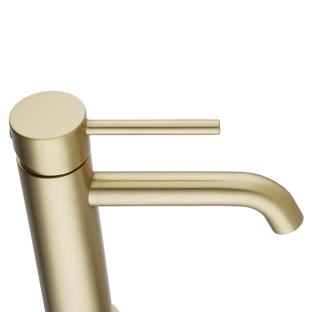 LUCID PIN BASIN MIXER - LIGHT BRUSHED GOLD