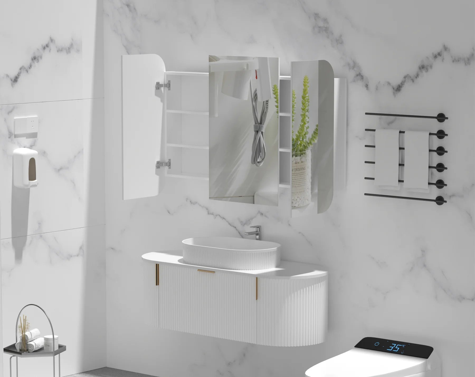 CARYSIL GRAND | SHAVING CABINET | MATT WHITE | 1200X800