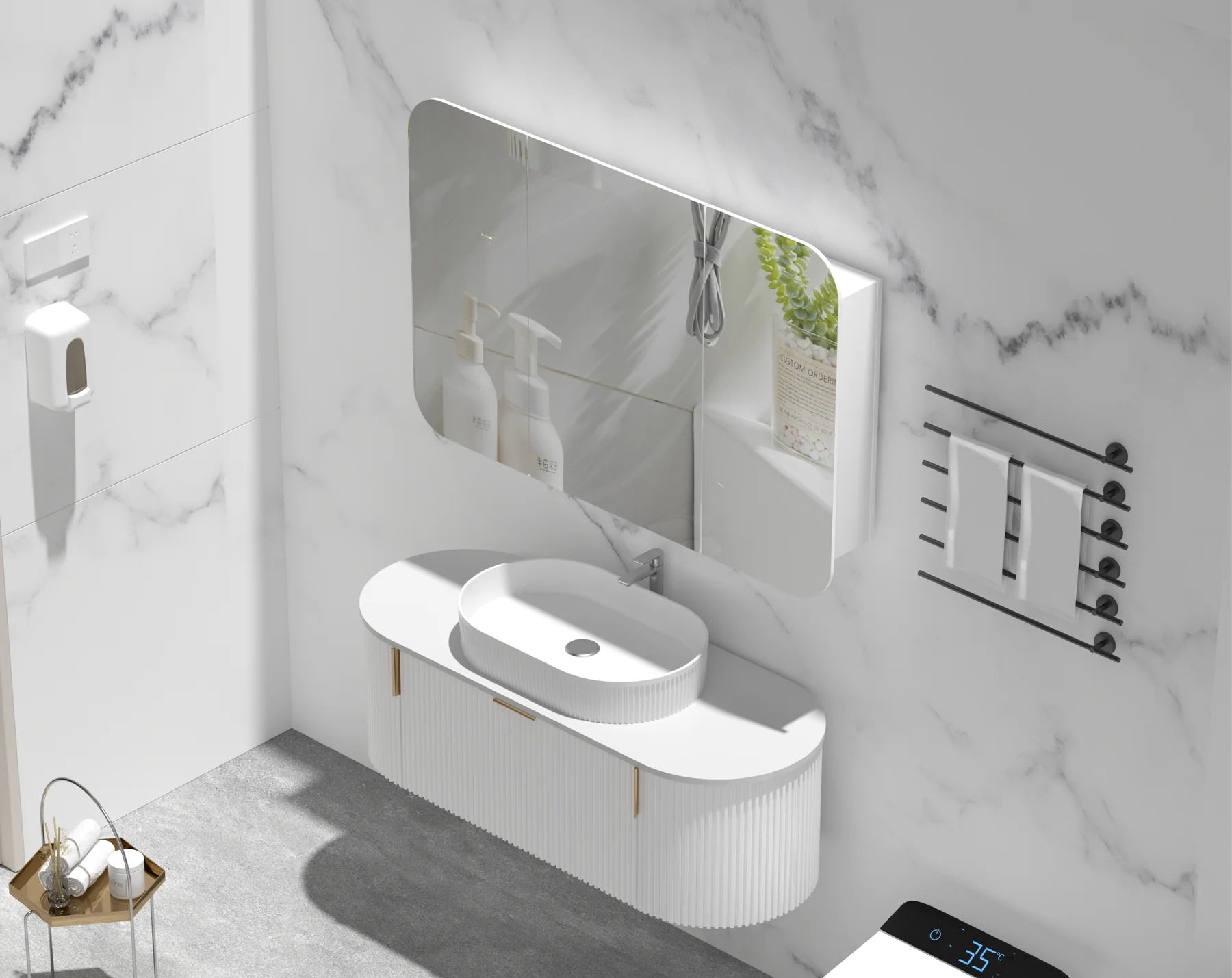 CARYSIL GRAND | SHAVING CABINET | MATT WHITE | 1200X800